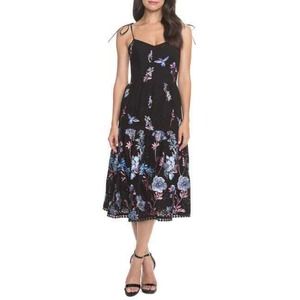 Dress Population Abbie Floral Embroidered Sundress